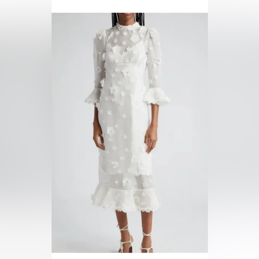 Matchmaker Lift Off Embellished Linen & Silk Midi Dress